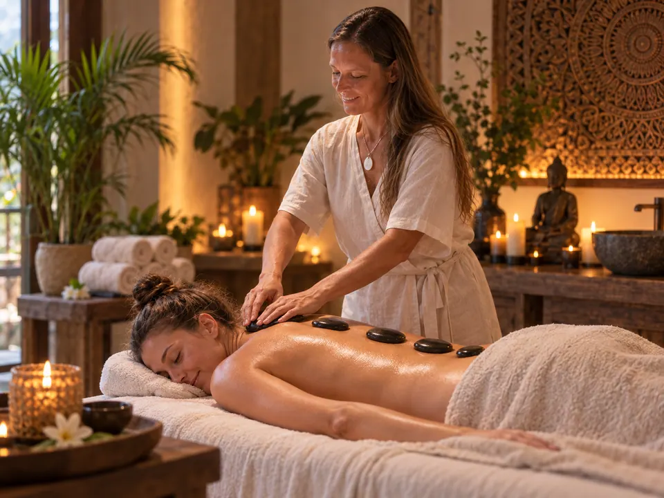 Selina într-o scenă de masaj — Ritual de relaxare
